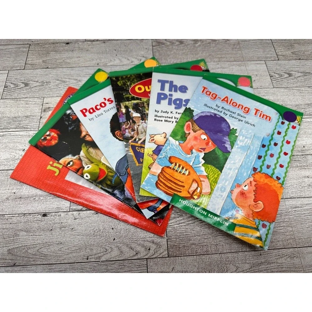 Lot of 6 Houghton Mifflin Early Readers Kids Leveled Reading Practice‎ Books Set